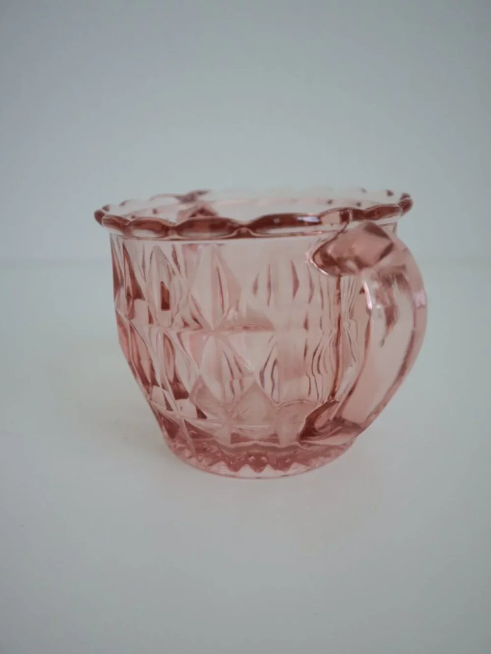 Vintage Jeannette Windsor Pink Depression Glass Sugar Bowl